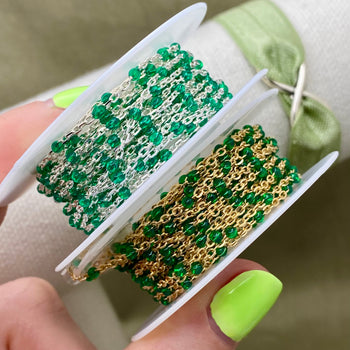 Emerald Green Enamel Chain - Dot Enamel E25