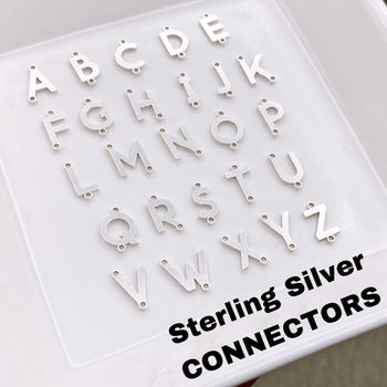 Vertical Letter Connectors - Sterling Silver - L37S