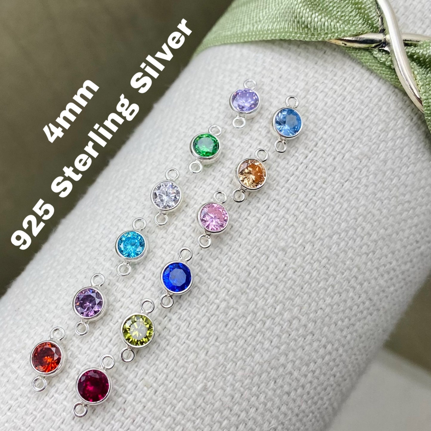 Luxe 4mm Birthstone Connectors Round - Gold Filled - B41G - Luxe Colors
