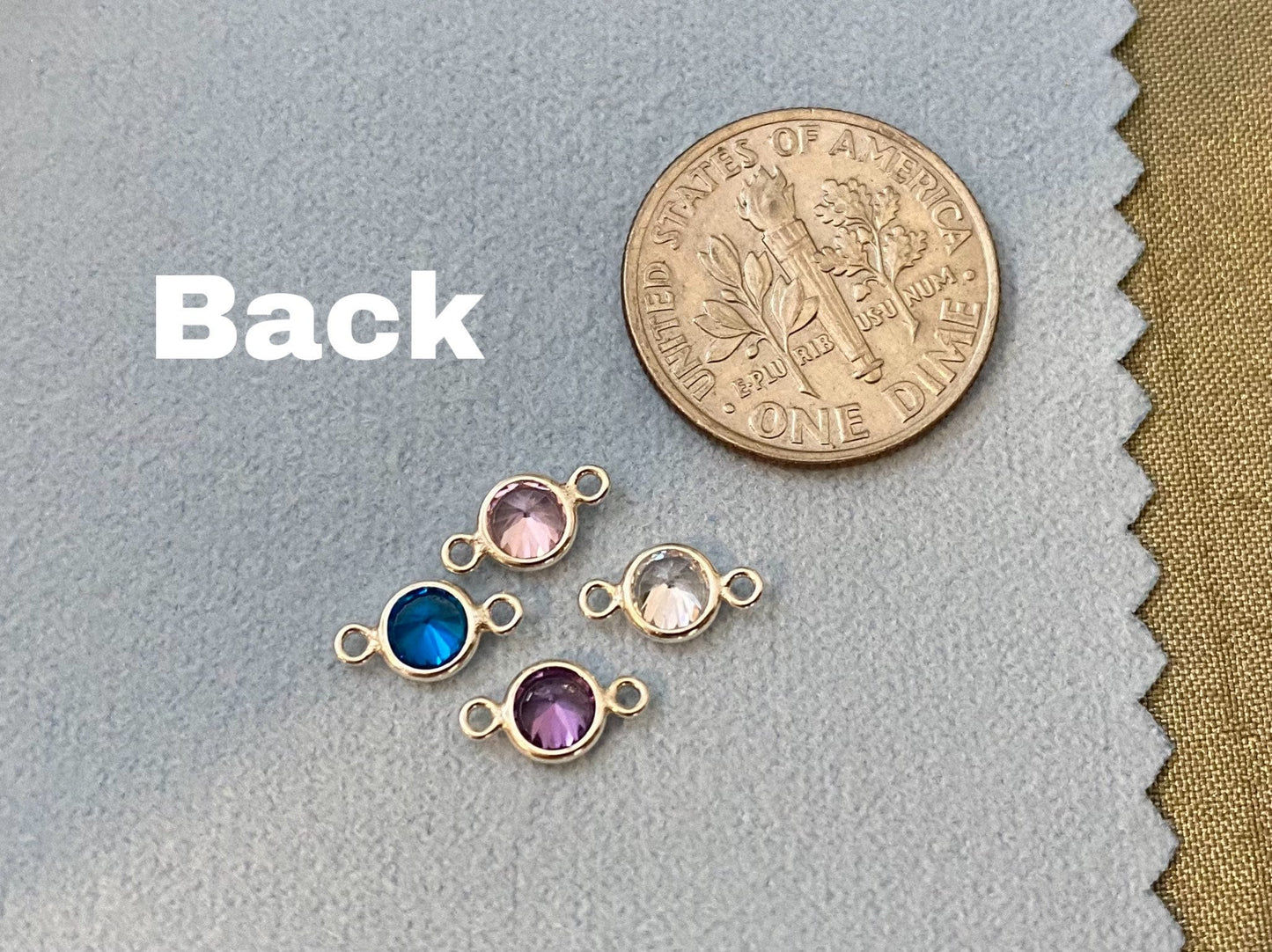 4mm Birthstone Connectors Round - Sterling Silver - B2S - OG Colors