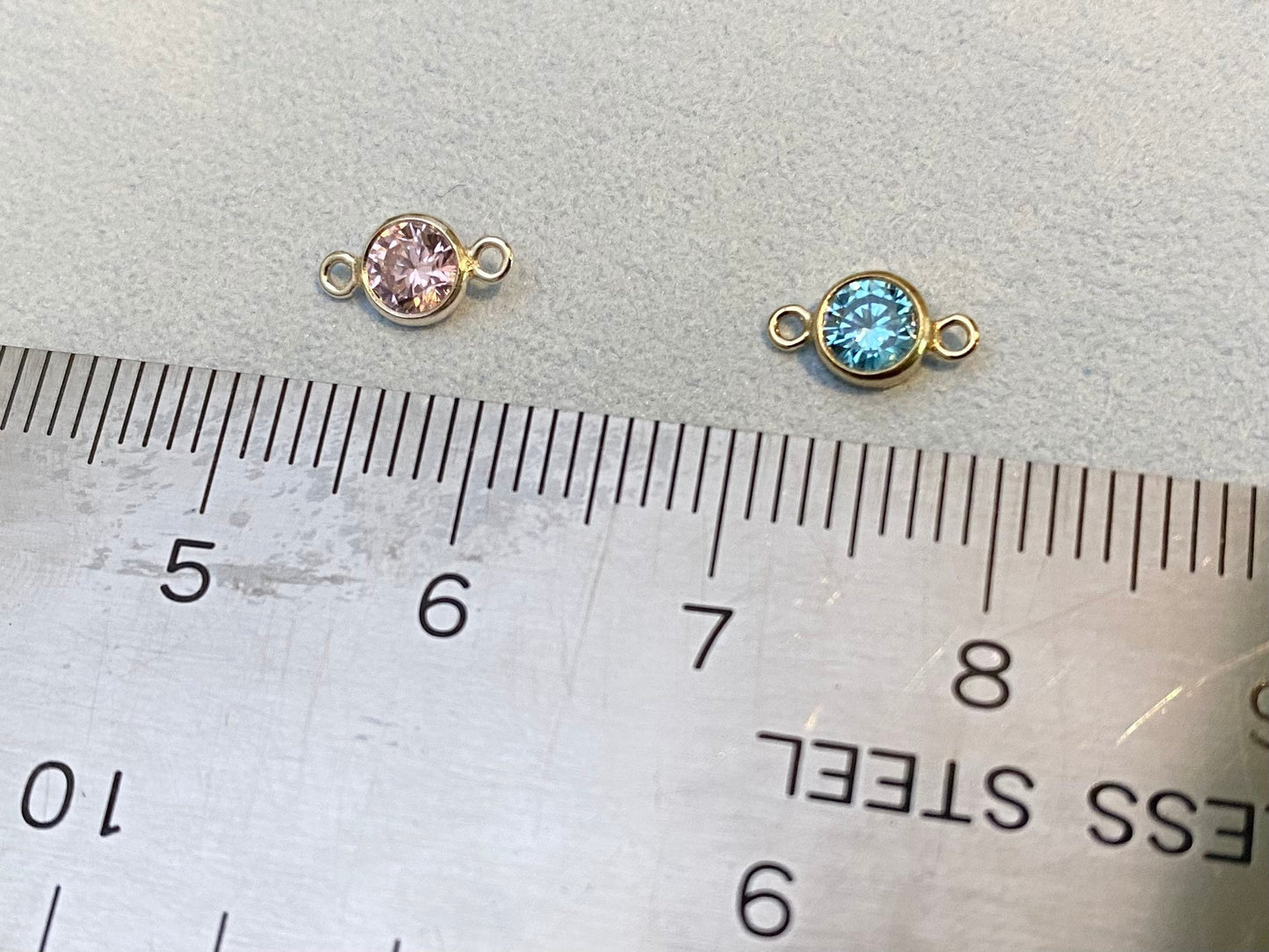 4mm Birthstone Connectors Round - Sterling Silver - B2S - OG Colors