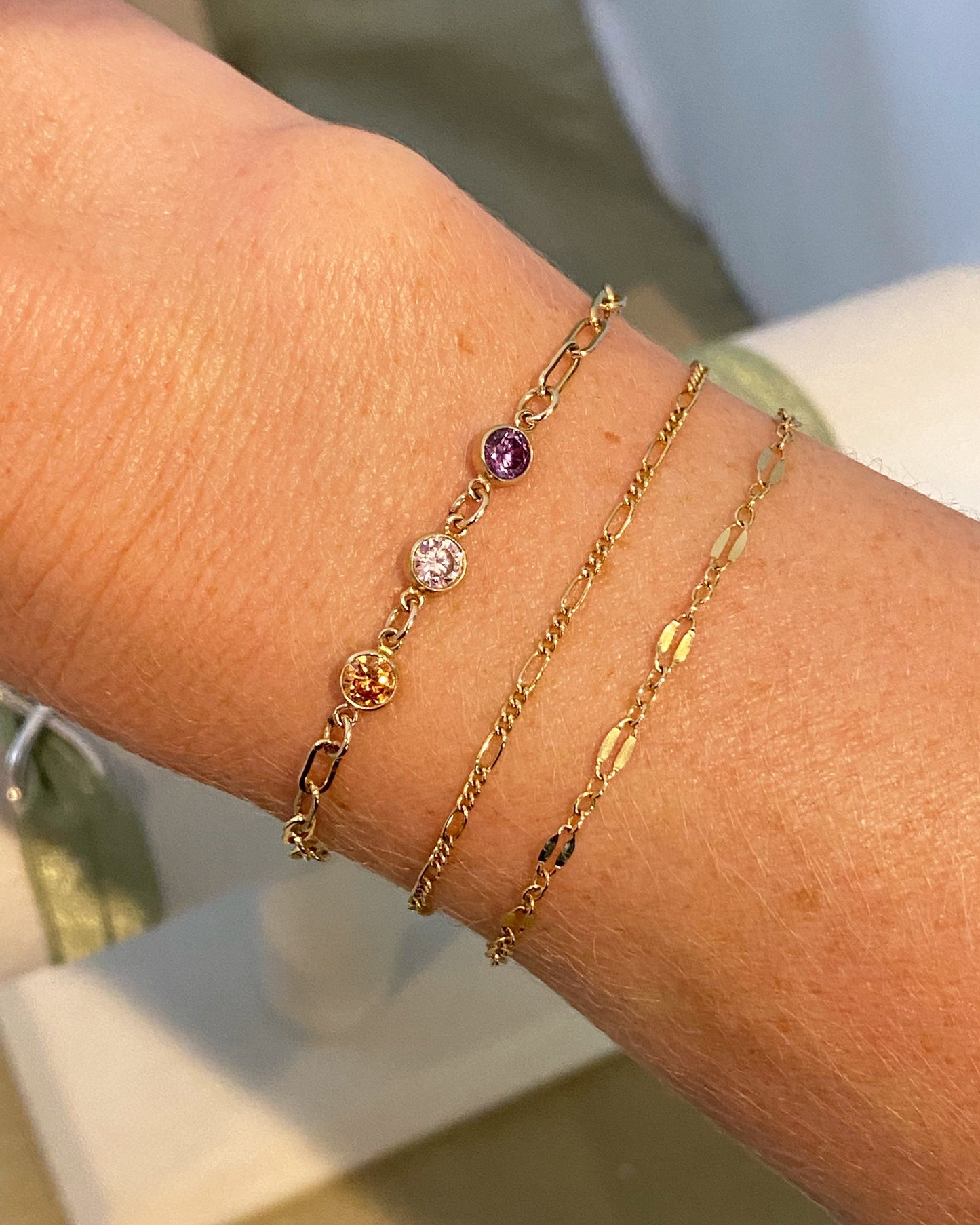 4mm Birthstone Connectors Round - Rose Gold Filled - B2R - OG Colors