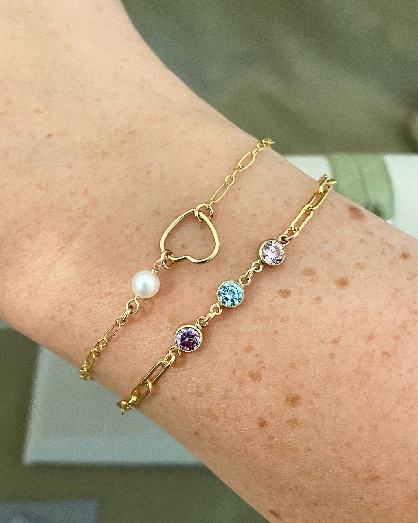 4mm Birthstone Connectors Round - Rose Gold Filled - B2R - OG Colors