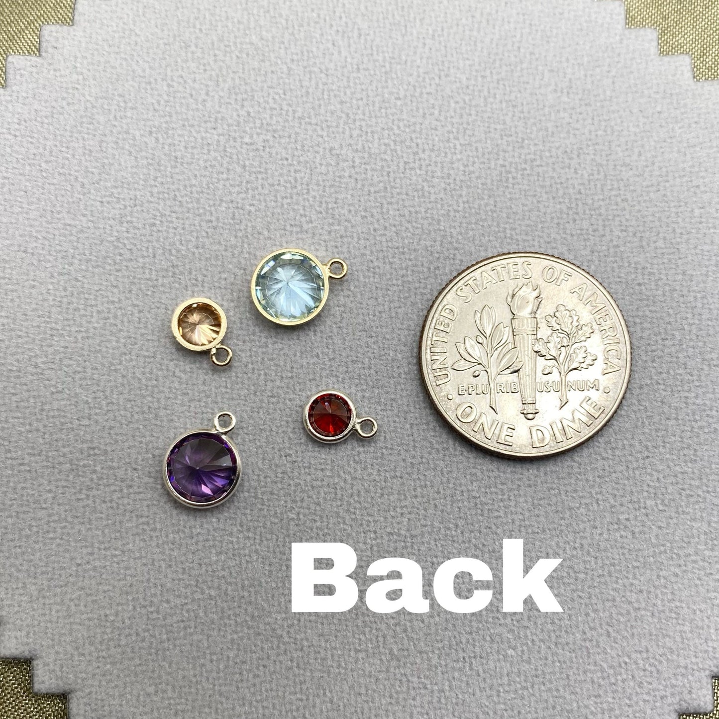 6mm Birthstone Charms - Sterling Silver - B30S