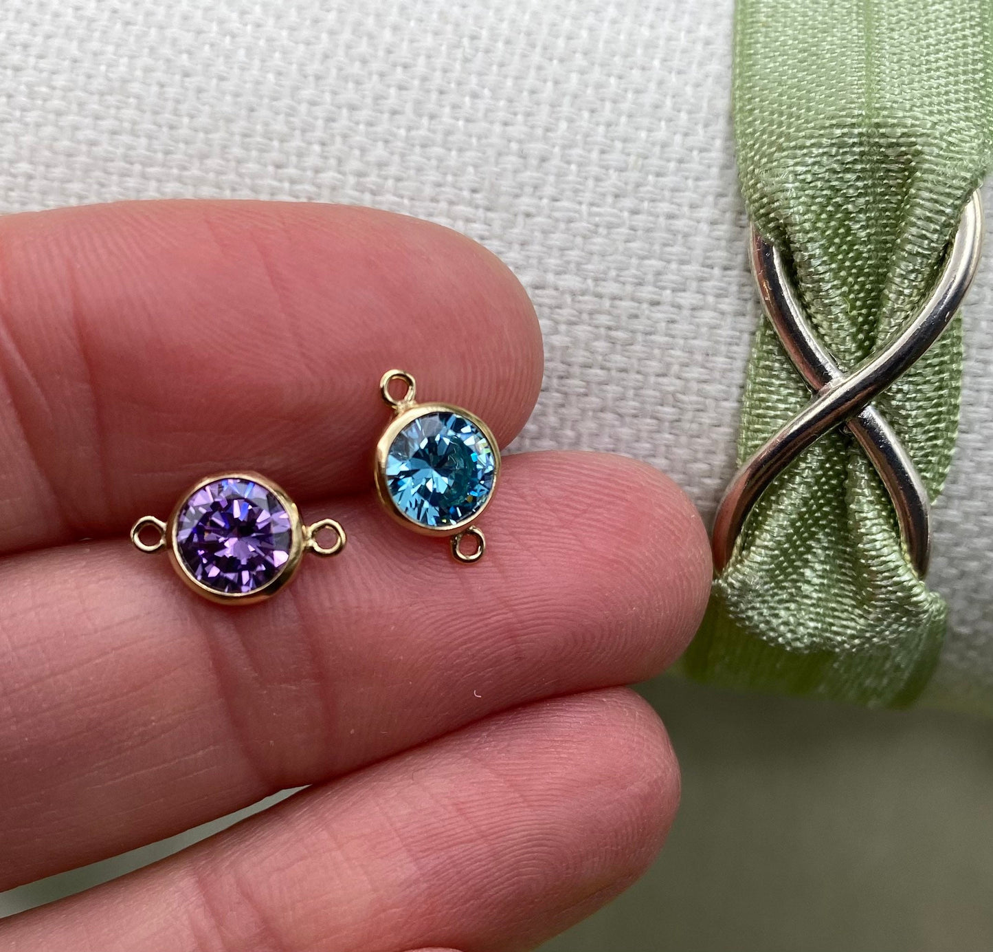 6mm Birthstone Connectors - Gold Filled - B3G - OG Colors