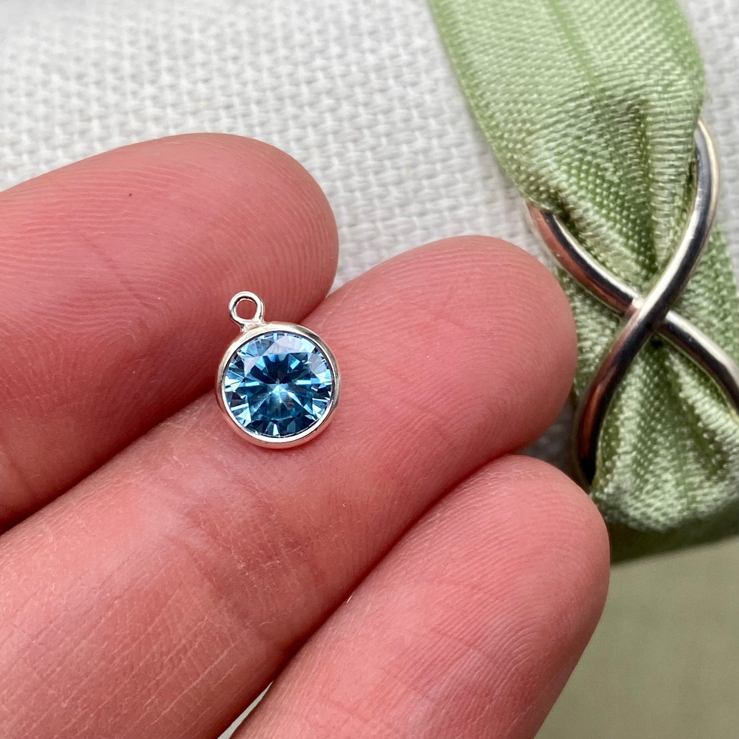 6mm Birthstone Charms - Sterling Silver - B30S