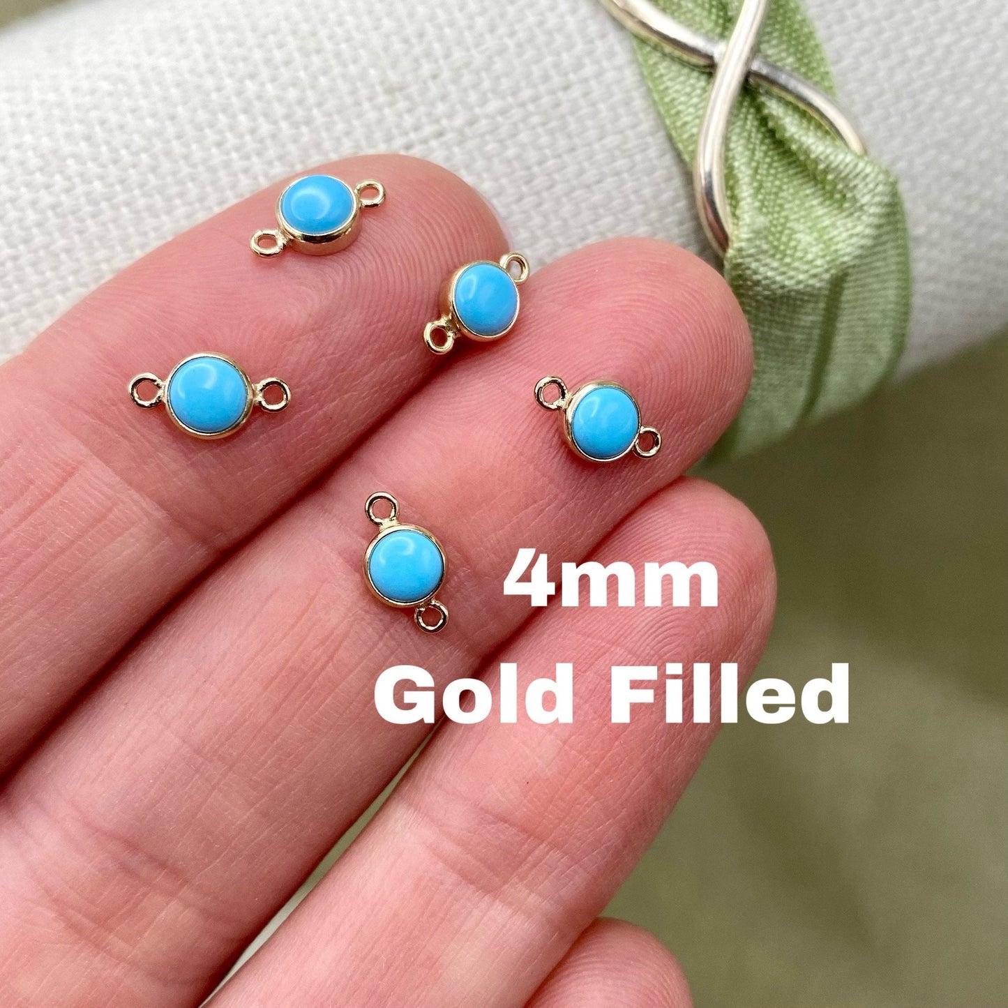 Turquoise Connectors 4mm - 5 Pack - B8
