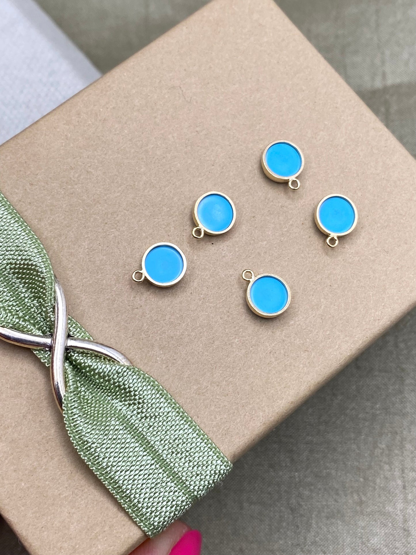 Turquoise Charm 6mm - 2 Pack - B28