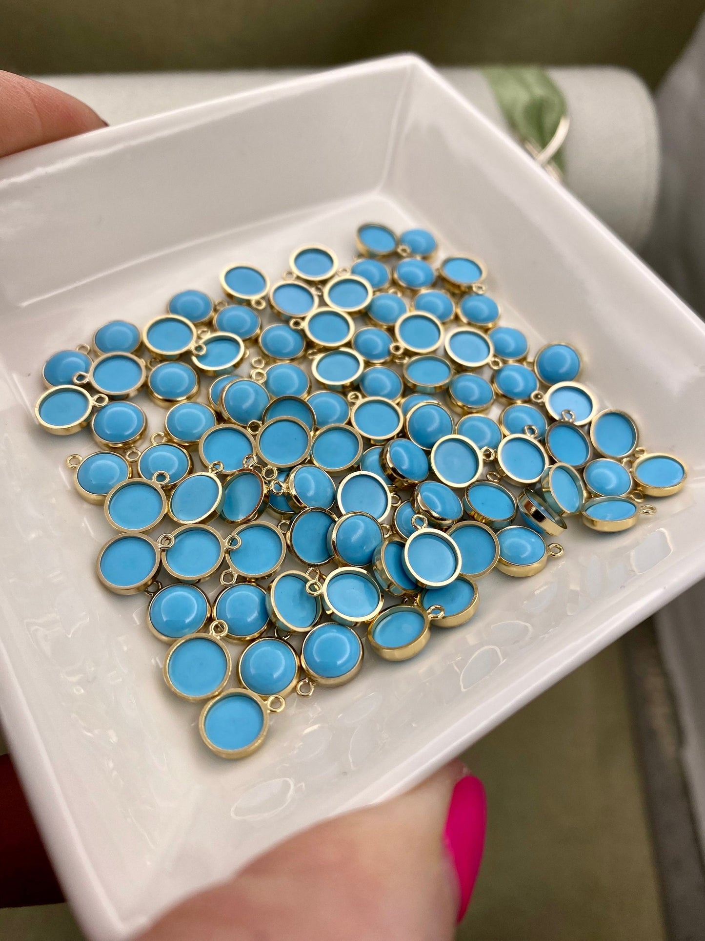 Turquoise Charm 6mm - 2 Pack - B28