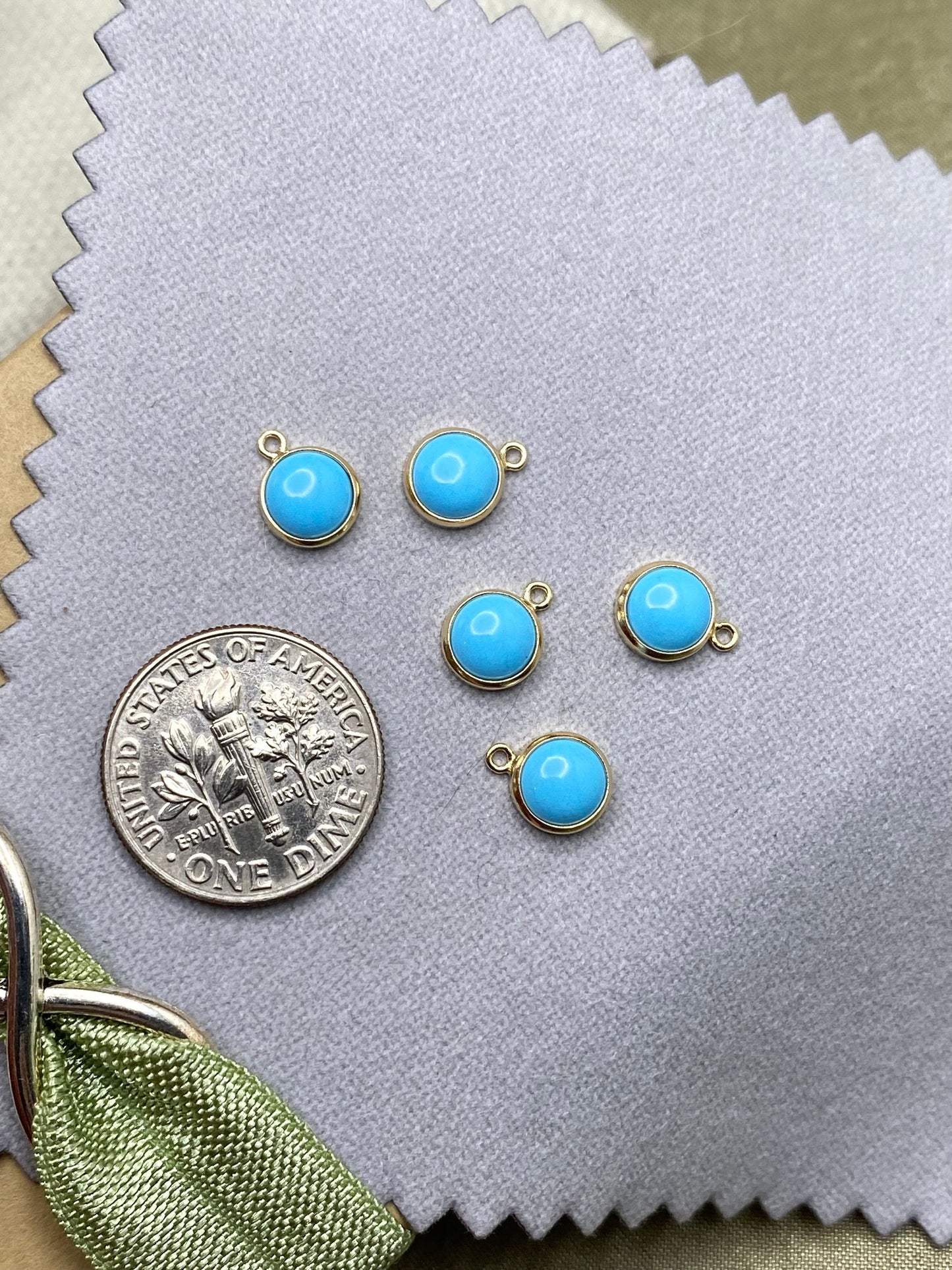 Turquoise Charm 6mm - 2 Pack - B28