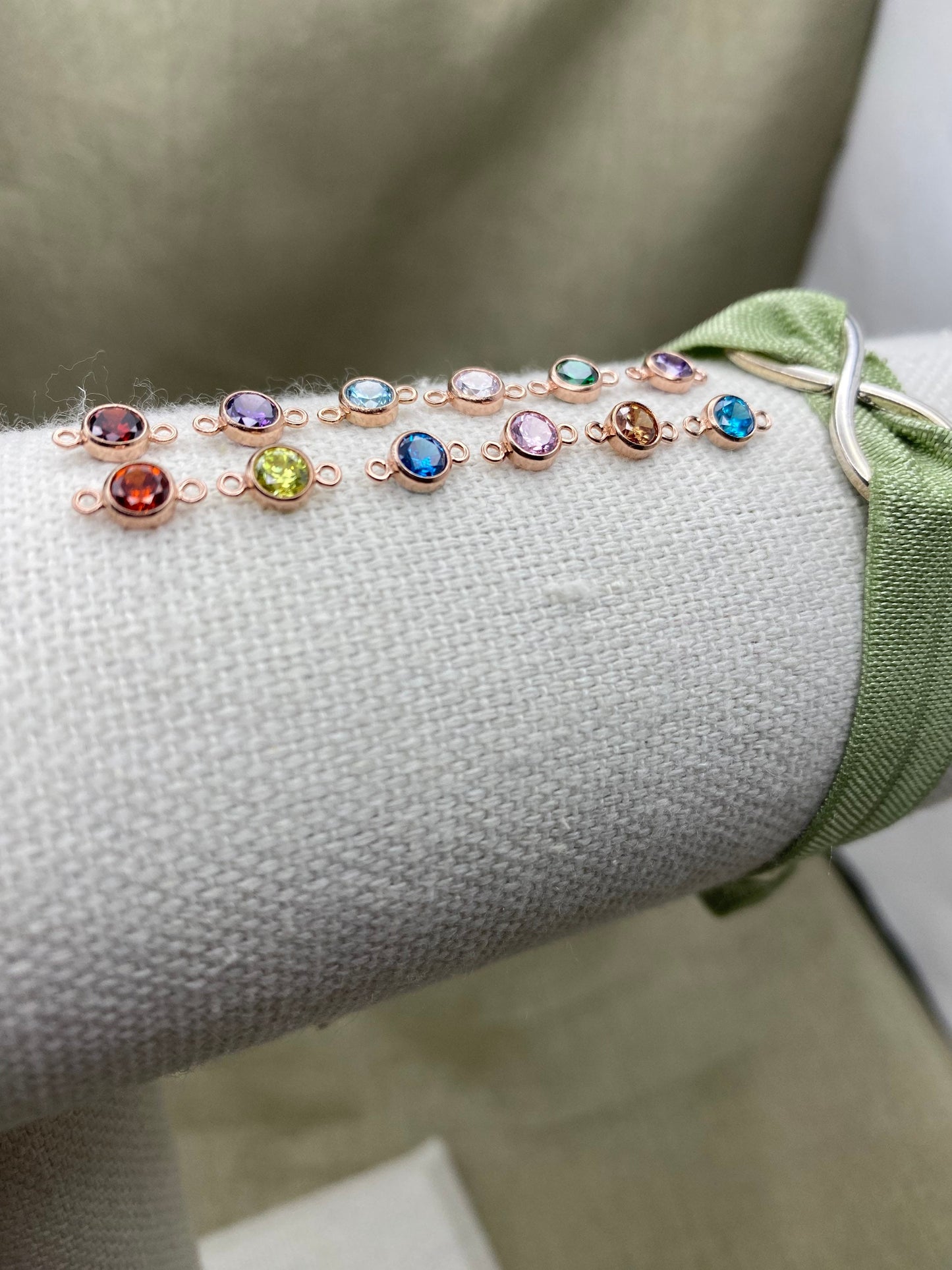 4mm Birthstone Connectors Round - Rose Gold Filled - B2R - OG Colors