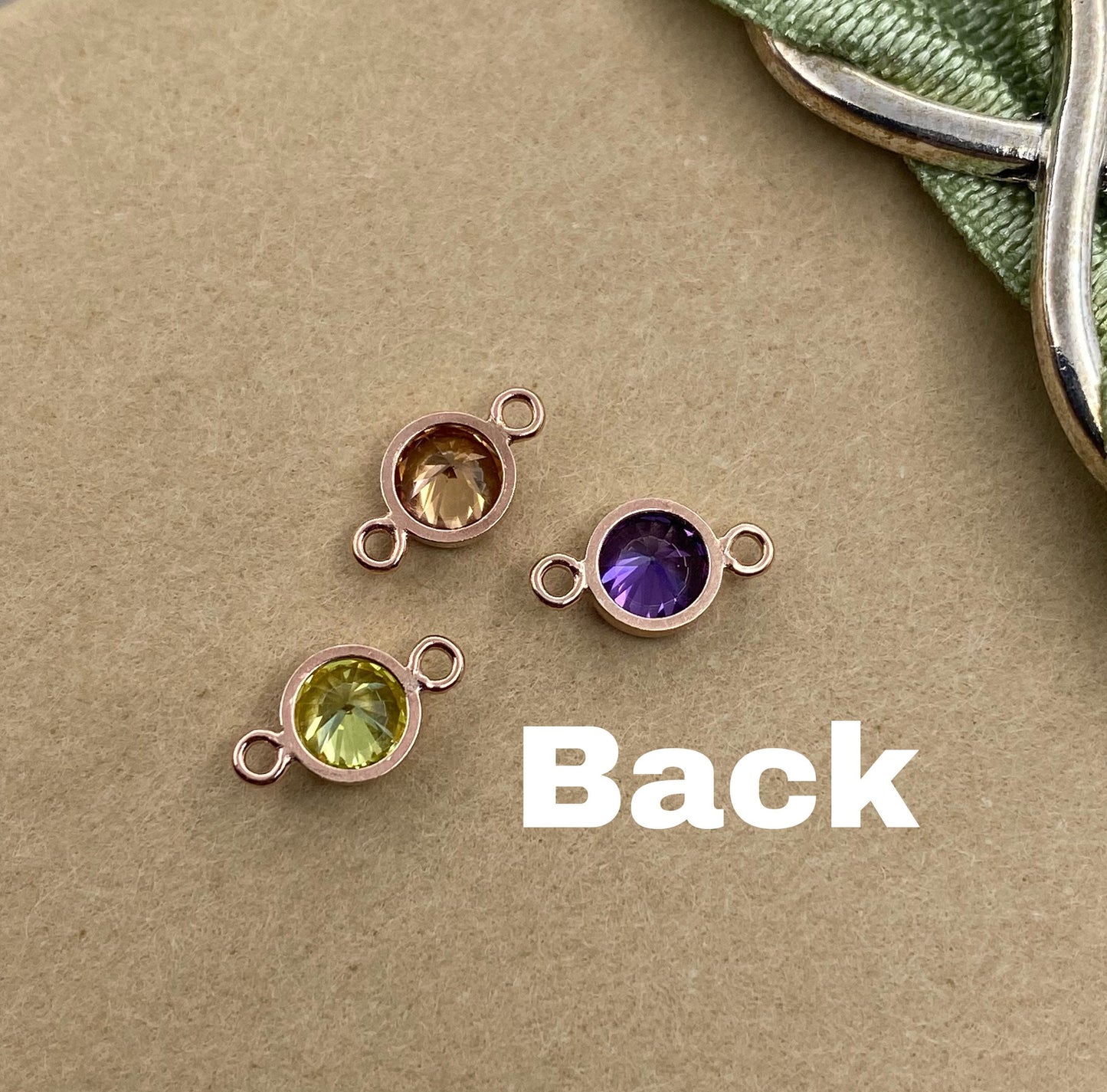 4mm Birthstone Connectors Round - Rose Gold Filled - B2R - OG Colors
