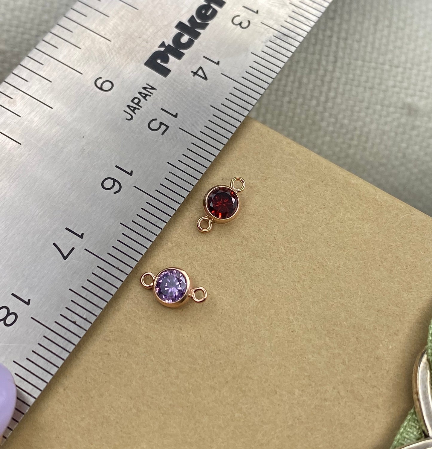 4mm Birthstone Connectors Round - Rose Gold Filled - B2R - OG Colors