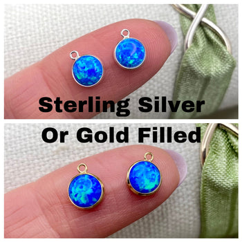 Blue Opal Charm 6mm - 2 Pack - B26
