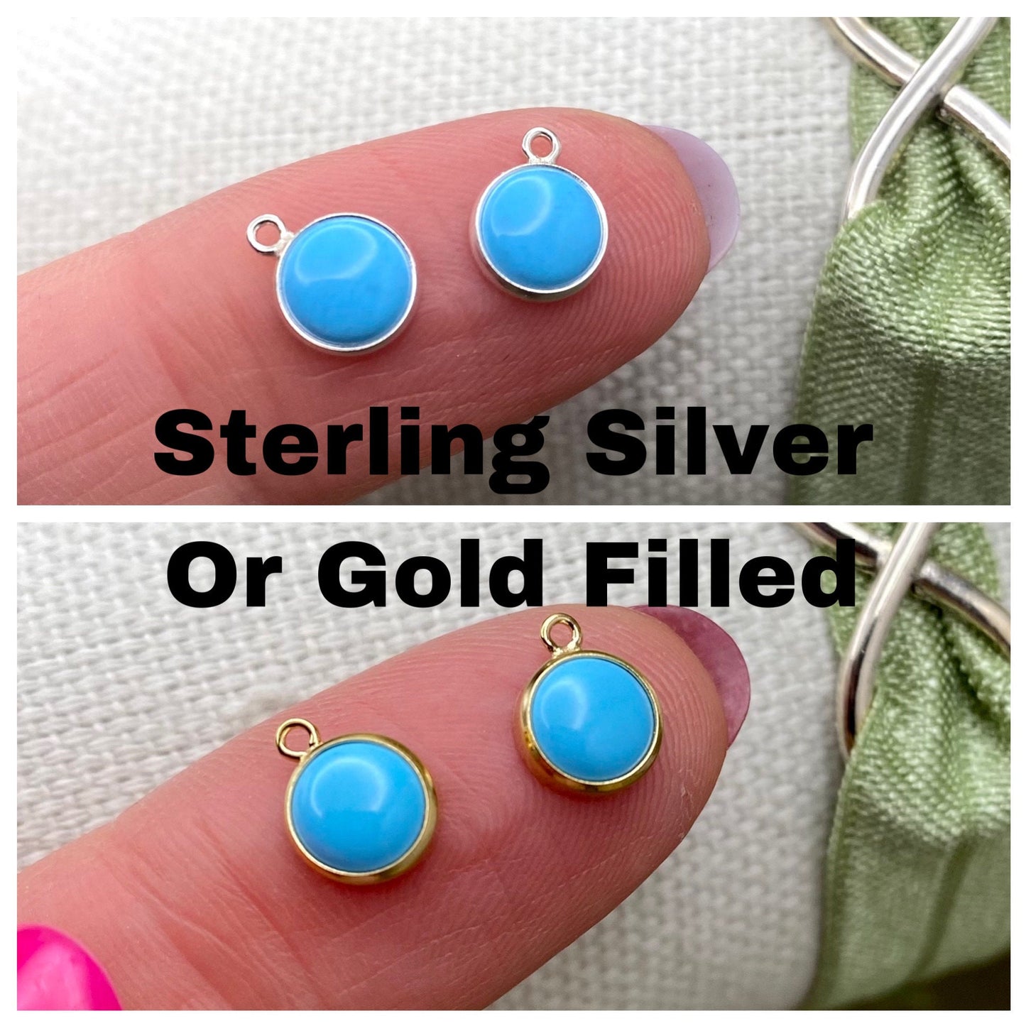 Turquoise Charm 6mm - 2 Pack - B28