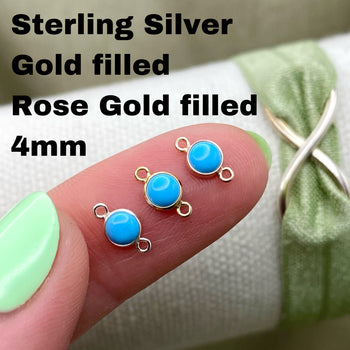 Turquoise Connectors 4mm - 5 Pack - B8