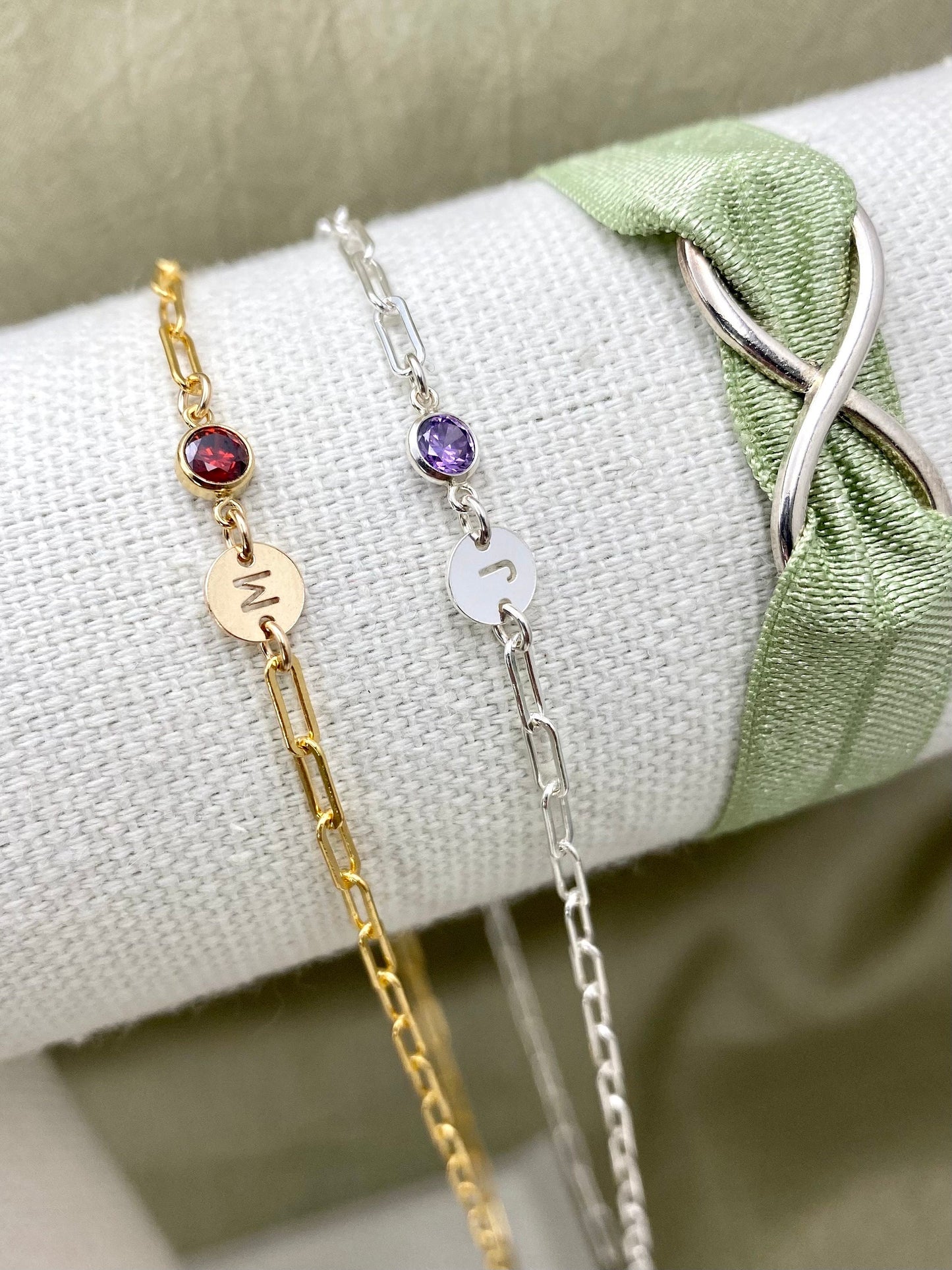 4mm Birthstone Connectors Round - Sterling Silver - B2S - OG Colors