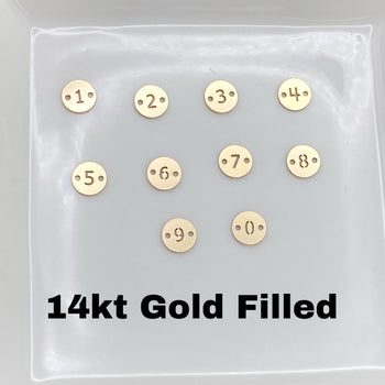 Number Connector 6mm - Gold Filled - L36G