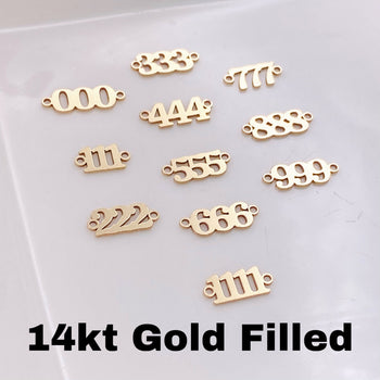 Angel Number Connectors - Gold Filled - L34G