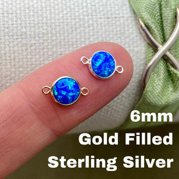 Blue Opal Connectors 6mm - 2 Pack - B20