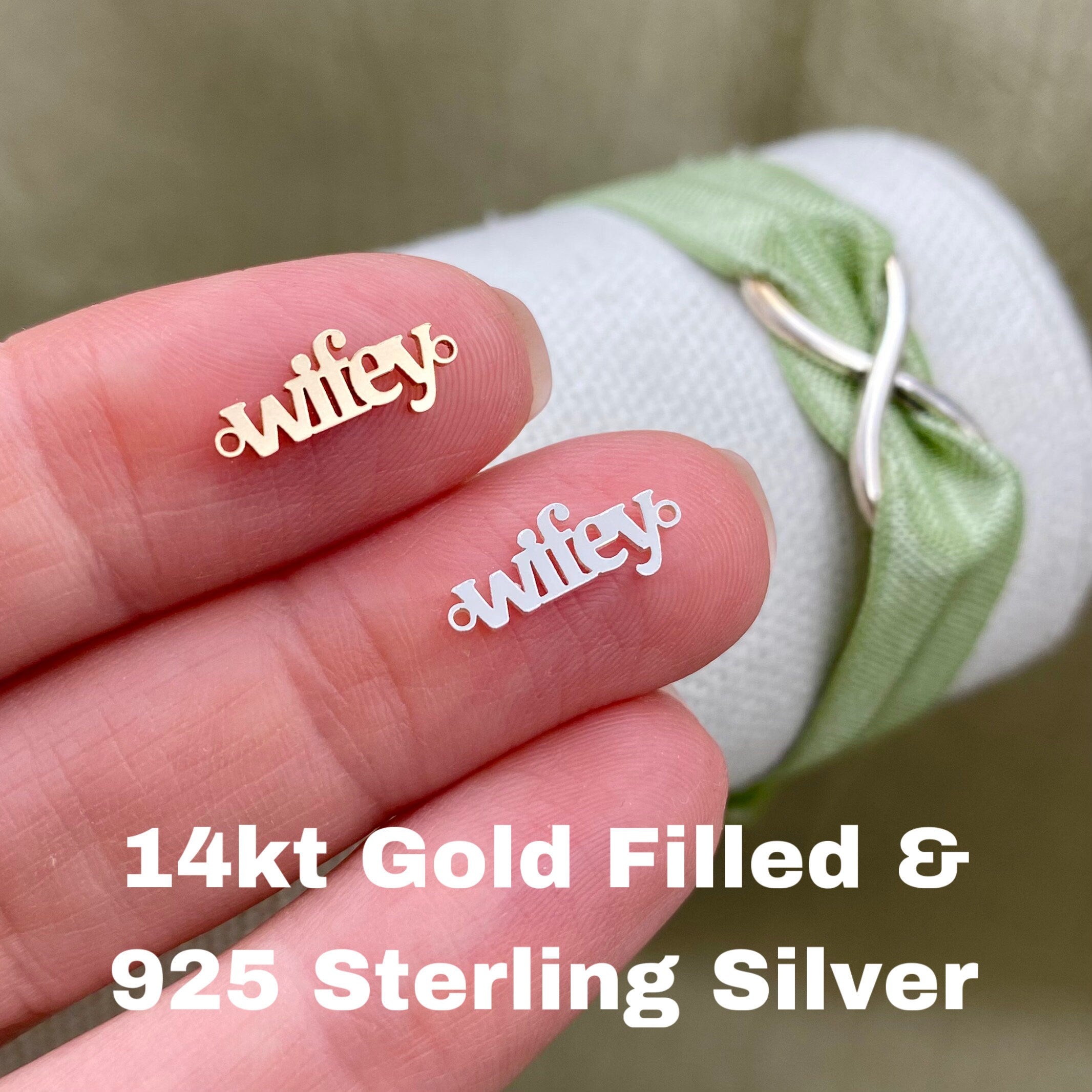 Wifey Connector - Tiny 14kt Gold Filled or Sterling Silver Link for Wifey Connector - Tiny 14kt Gold Filled or Sterling Silver Link for