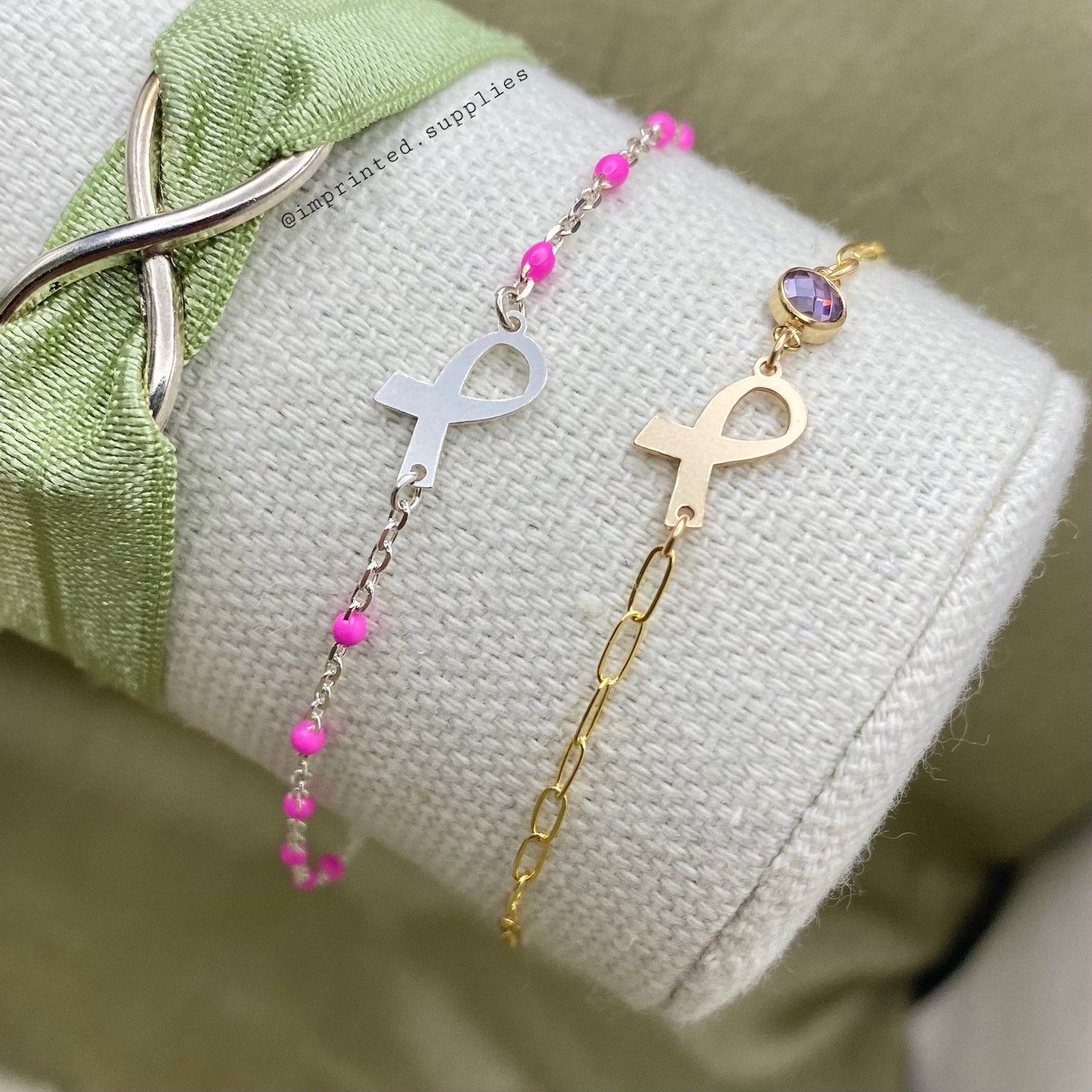 Hot Pink Enamel Chain - Dot Cable - E3