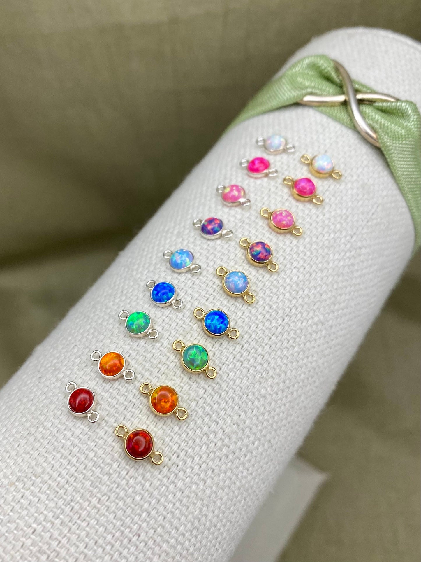 Light Pink Opal Connectors 4mm - 3 Pack - B9