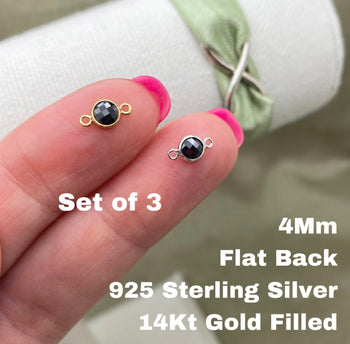 Flatback Black Connectors 4mm - 3 Pack - B18