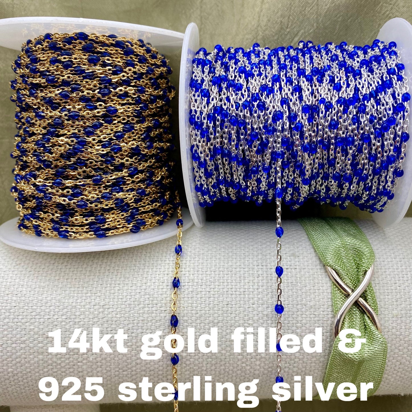 Sapphire Blue Enamel Chain - Dot Cable - E7