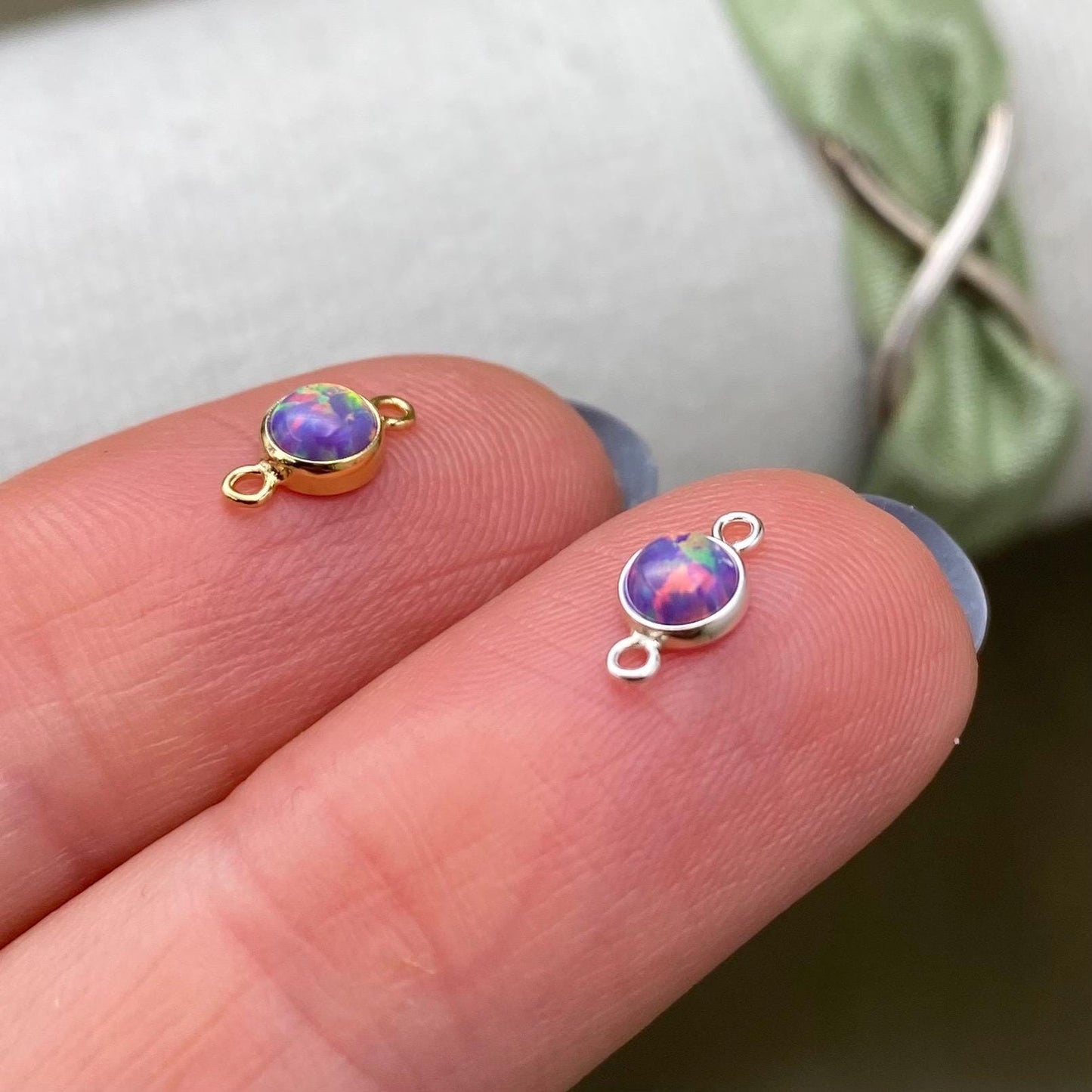 Colorful Opal Connectors 4mm - 18 Pack - S4