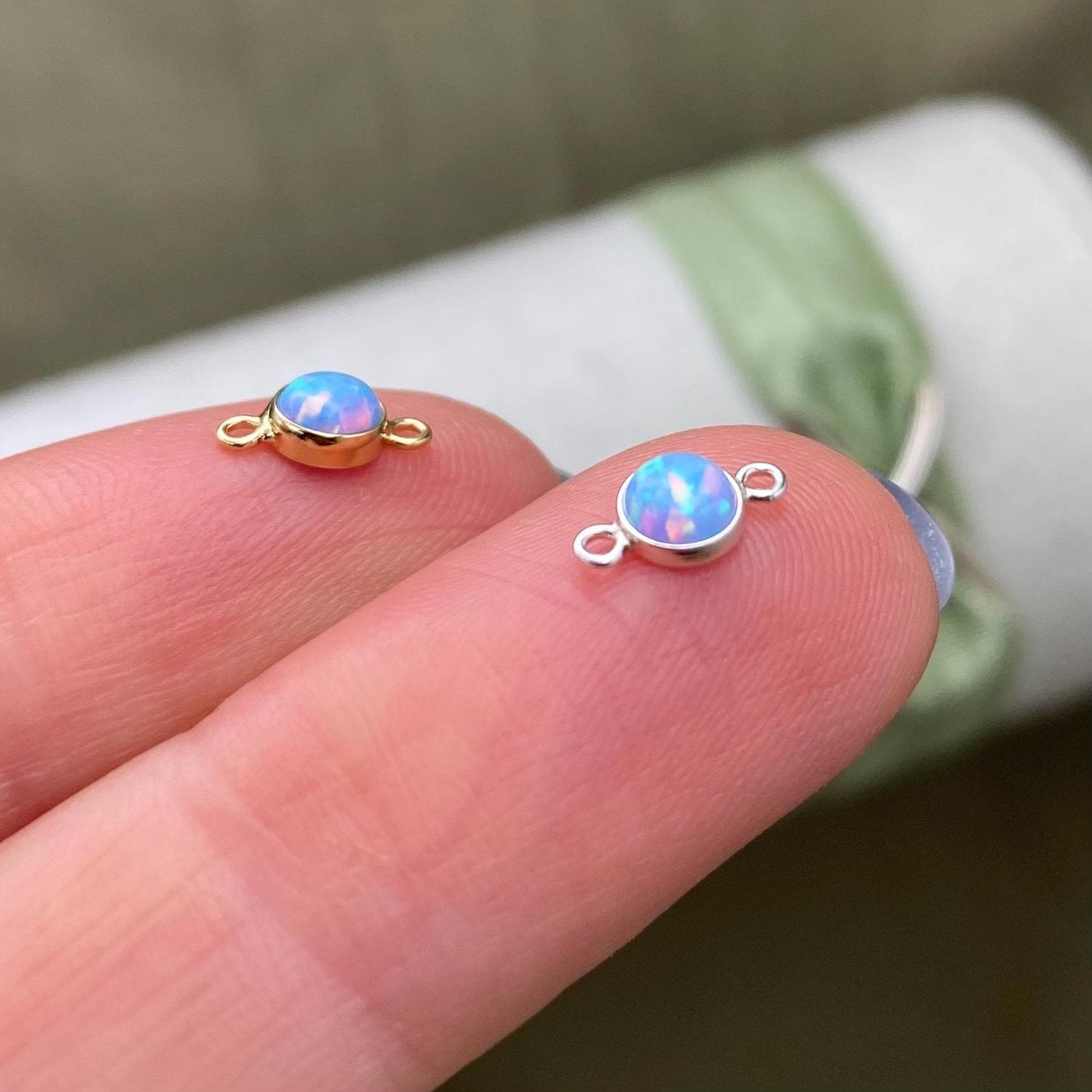 Colorful Opal Connectors 4mm - 18 Pack - S4