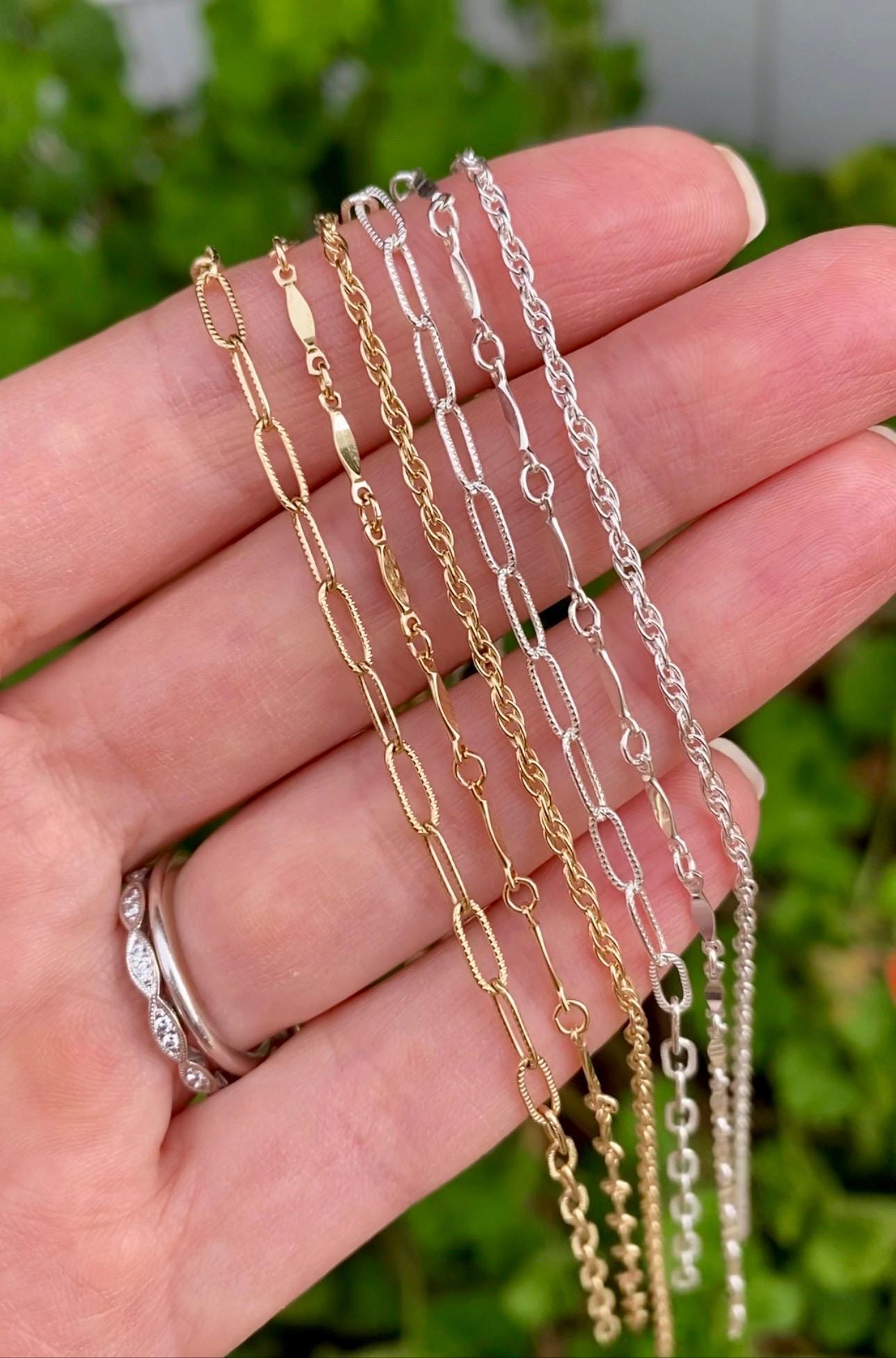 Textured Paperclip Chain 2.9x7.4mm - C24