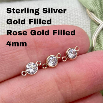 Clear CZ Connector 4mm - 5 pack - B2