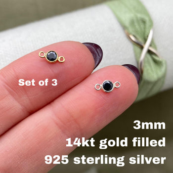 Black CONNECTOR 3mm - 3 pack - B17