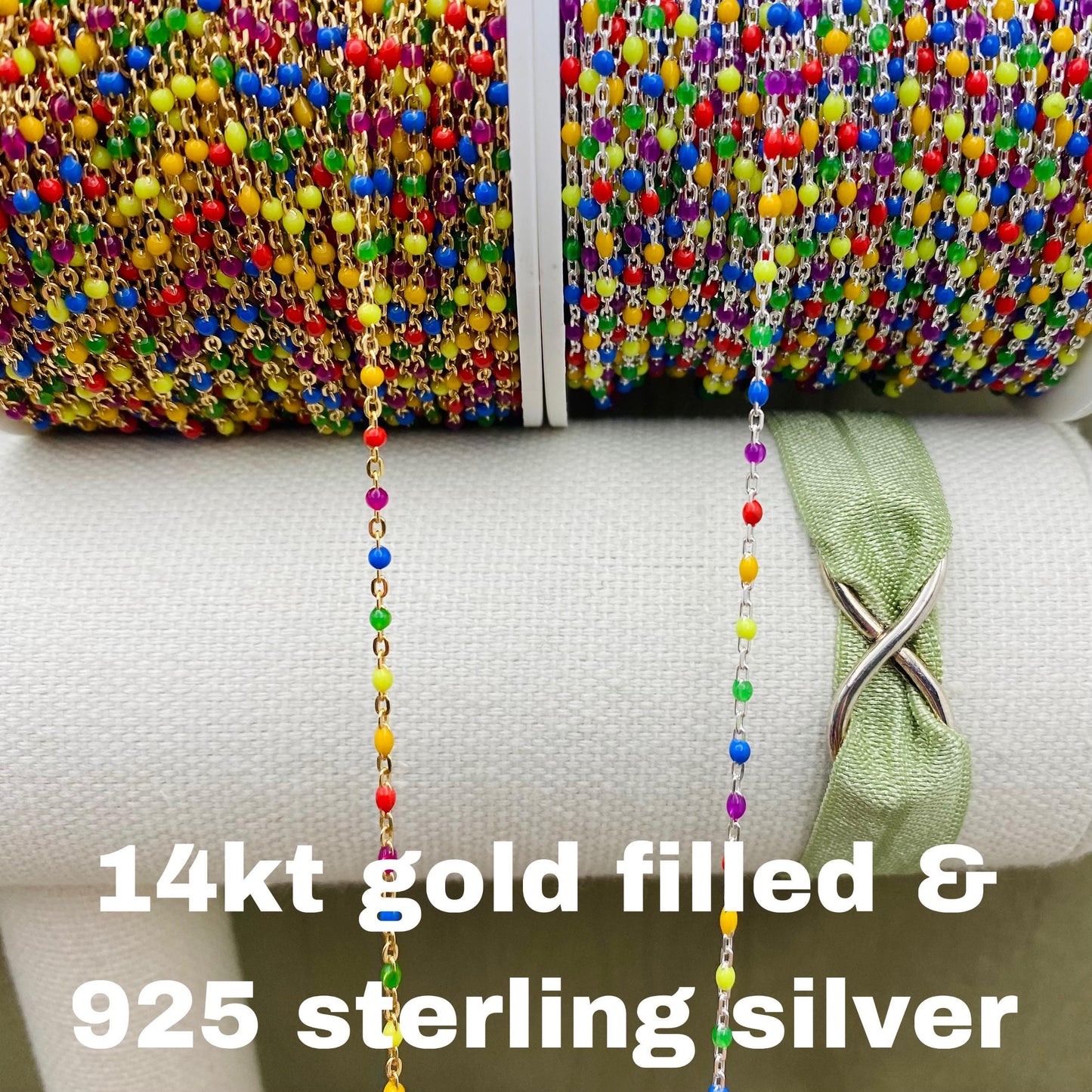 Rainbow Enamel Chain - Dot Cable - E19