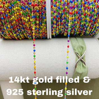 Rainbow Enamel Chain - Dot Cable - E19