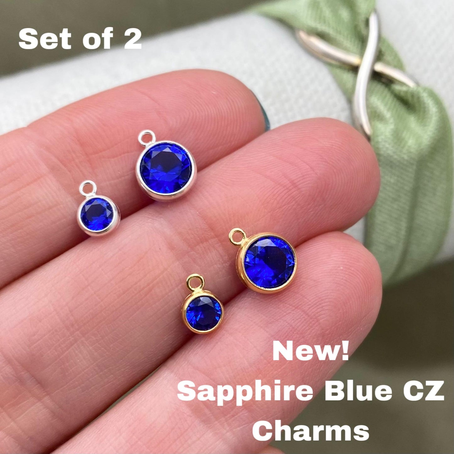 Sapphire Blue CHARMS 4mm 6mm - B37