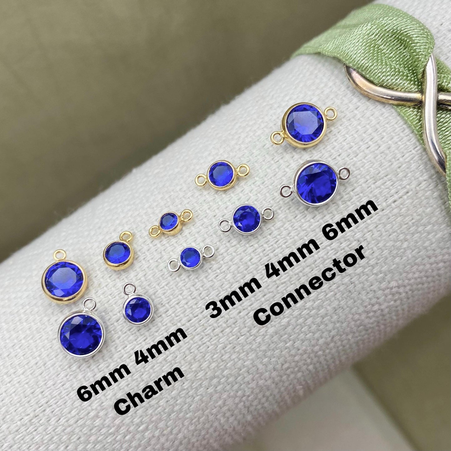 Sapphire Blue CHARMS 4mm 6mm - B37