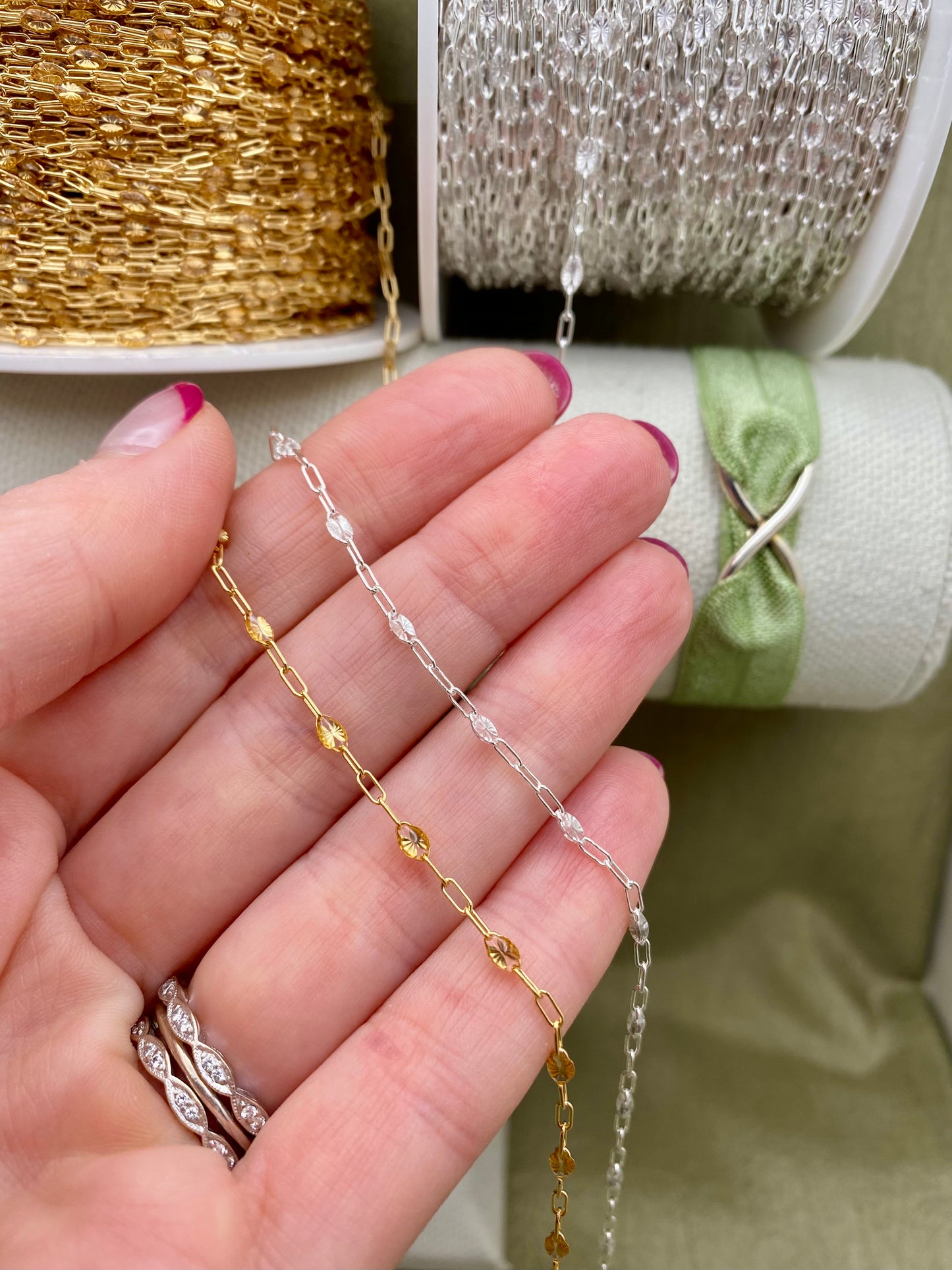 Clear Enamel Chain - Sunburst - E29