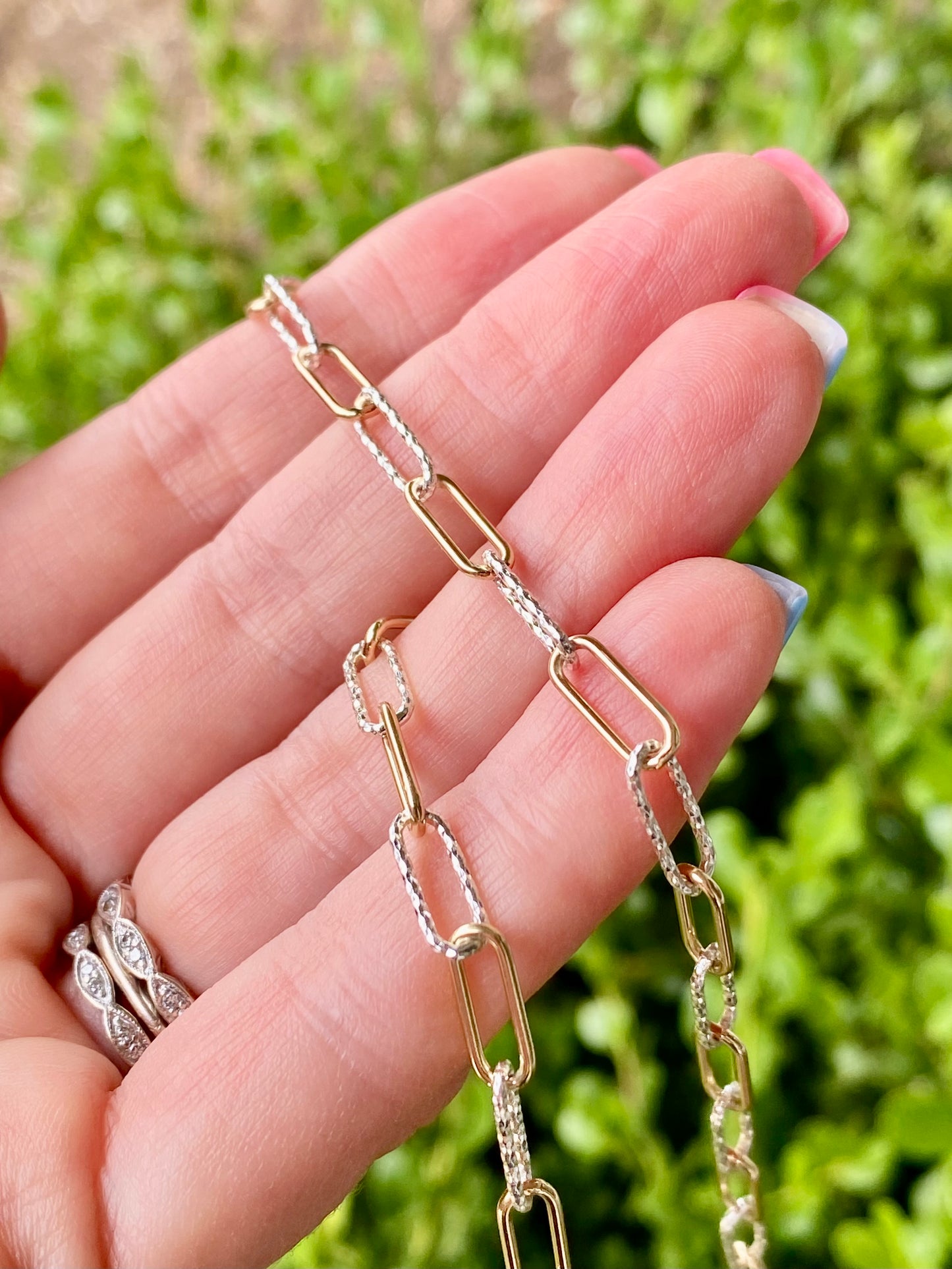 Huge Elongated Mixed Metal Paperclip Chain 4.40mm x 11.40mm - C50