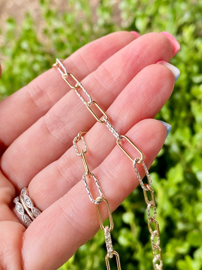 Huge Elongated Mixed Metal Paperclip Chain 4.40mm x 11.40mm - C50
