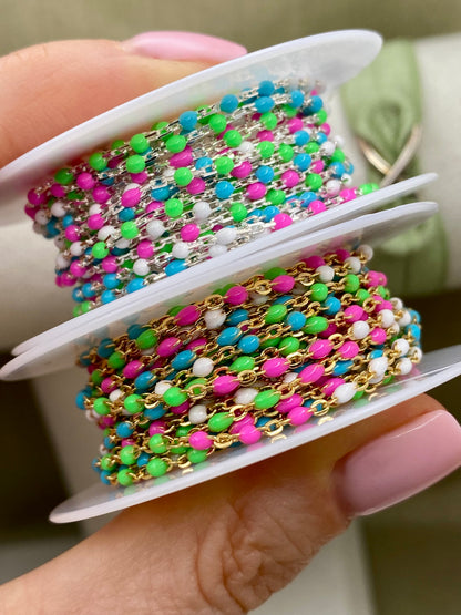 Neon Enamel Chain - Dot Cable -E8