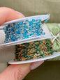 Aqua Teal Blue Green Enamel Chain - Sunburst - E15