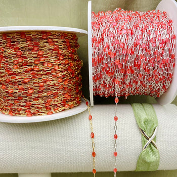 Coral Enamel Chain - Sunburst - E27