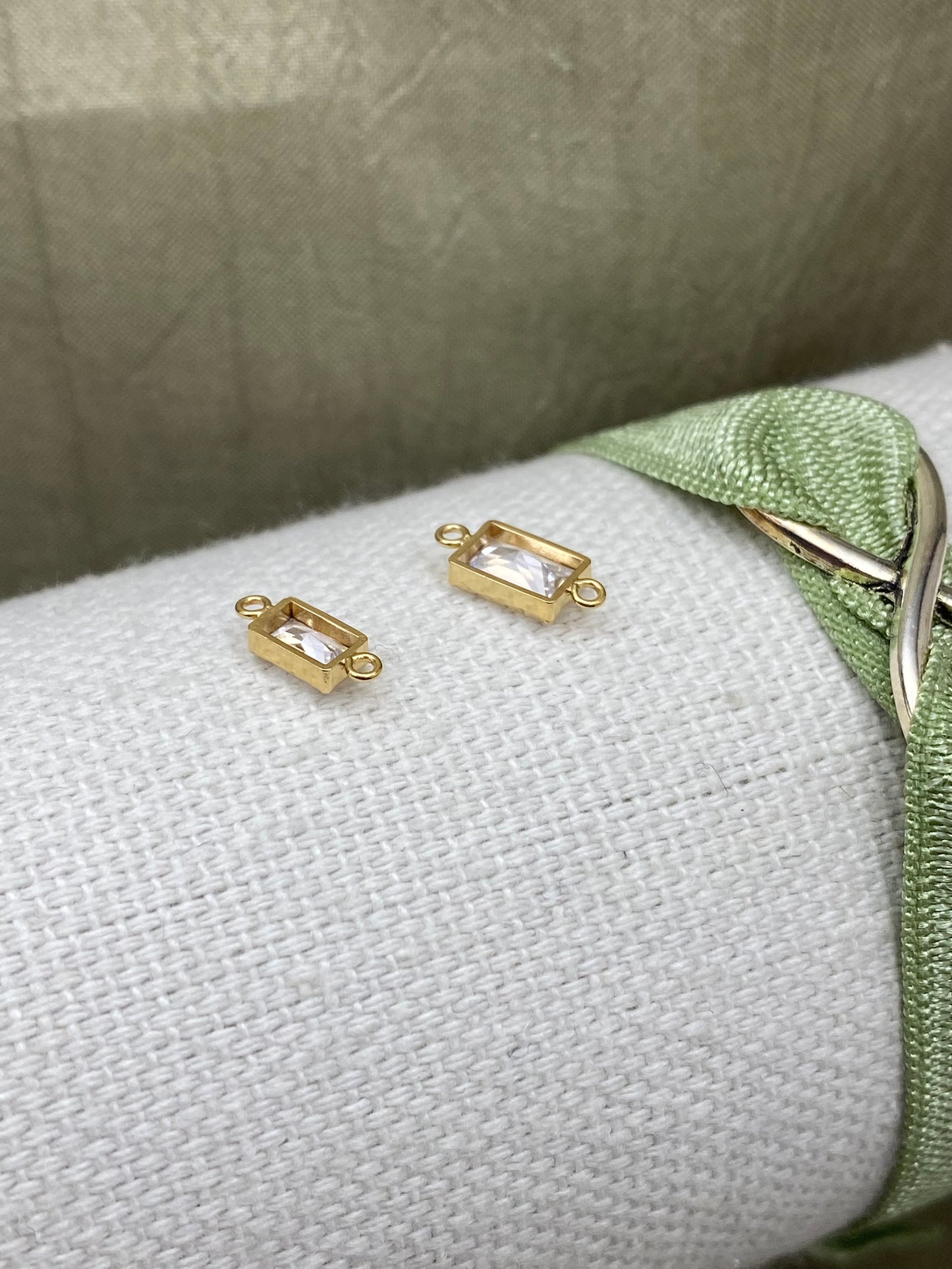 Rectangle Baguette Connectors 5mm & 6mm - 3 Pack - B42 B43 - Gold Filled