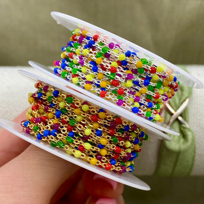 Rainbow Enamel Chain - Dot Cable - E19