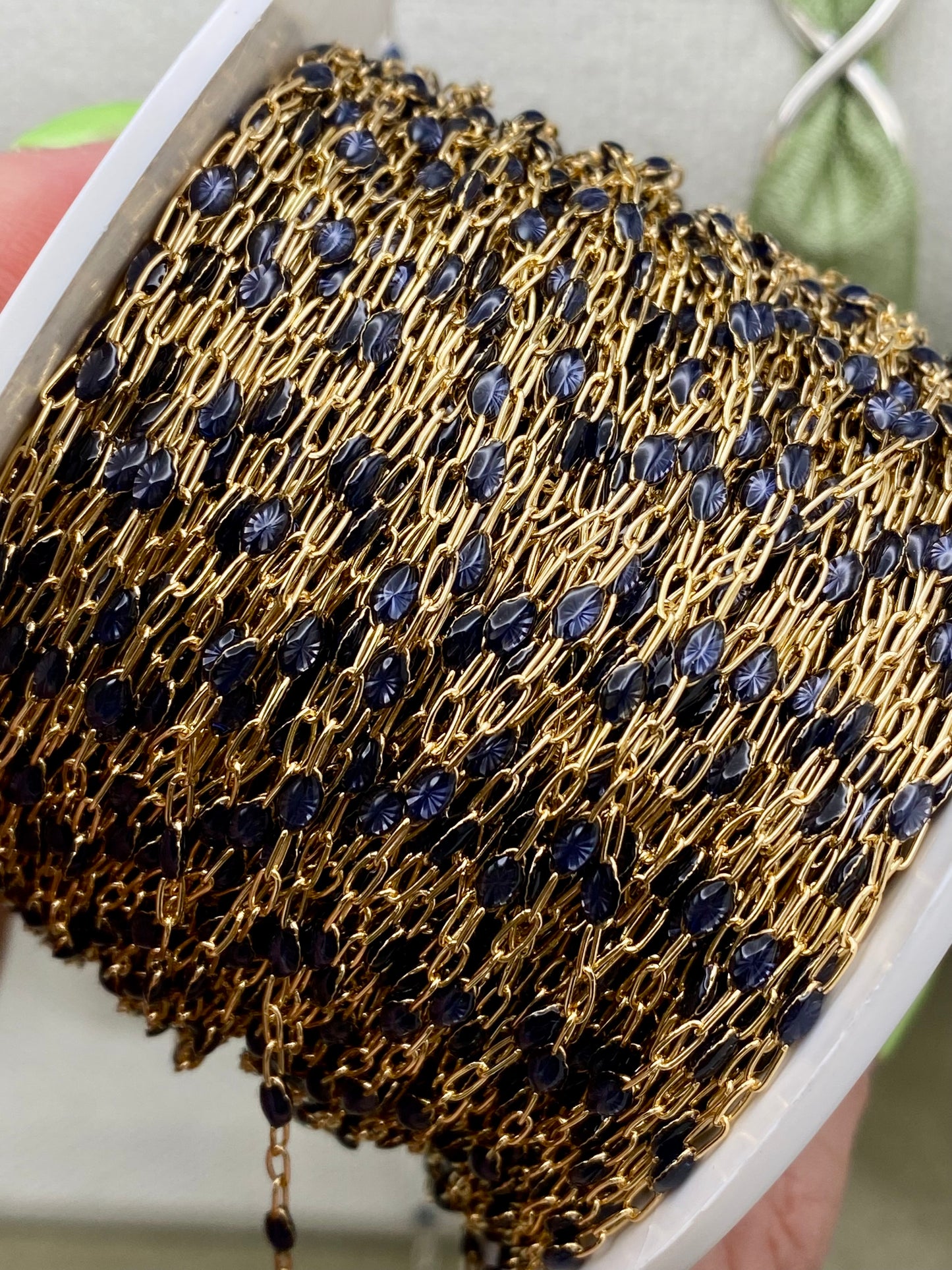 Cobalt Blue Enamel Chain - Sunburst - E26