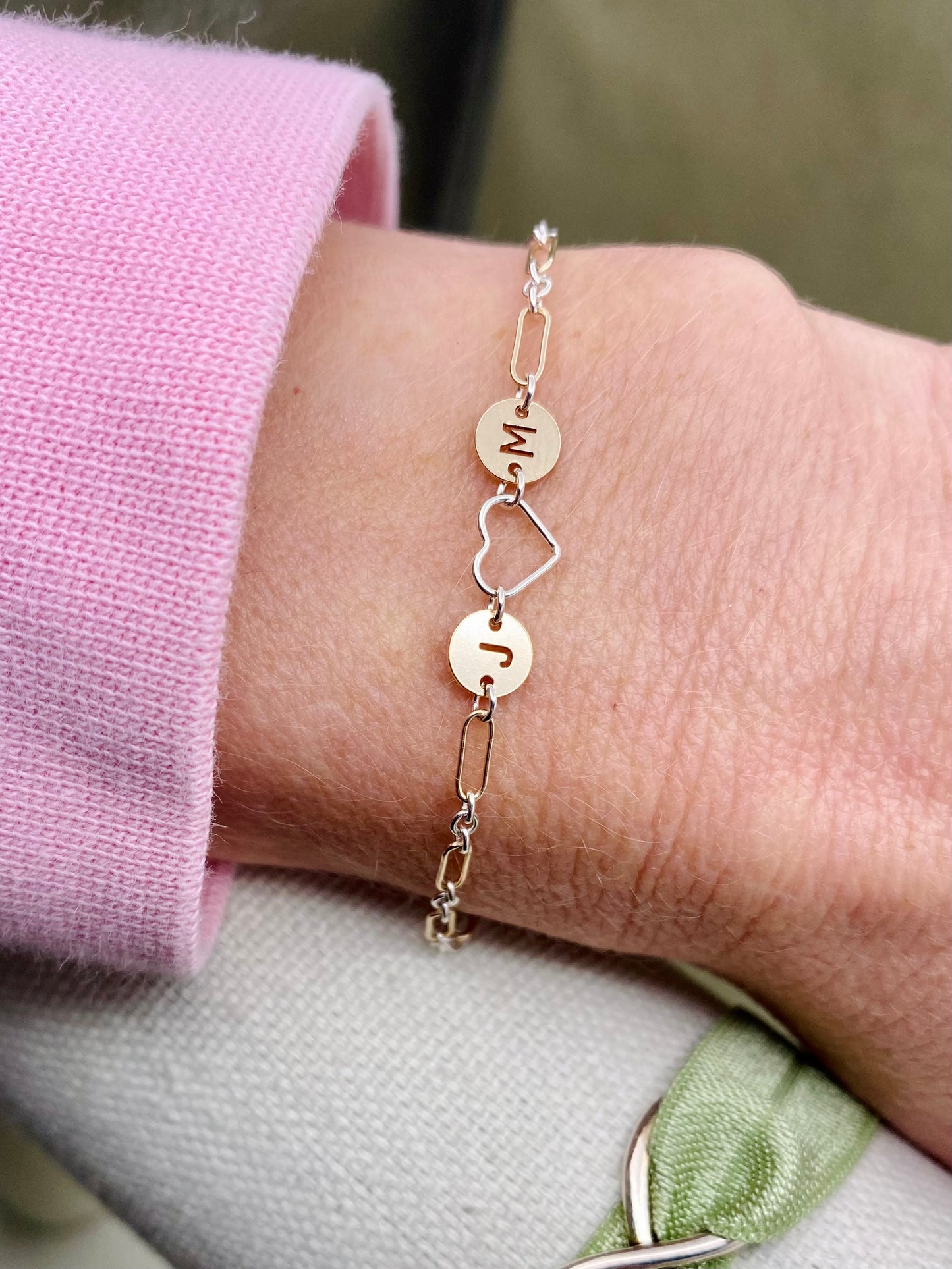 Round Letter Connectors 6mm - Sterling Silver - L33S