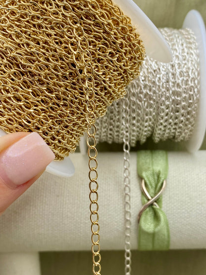 Wide Oval Curb Chain 3.2mm - C45