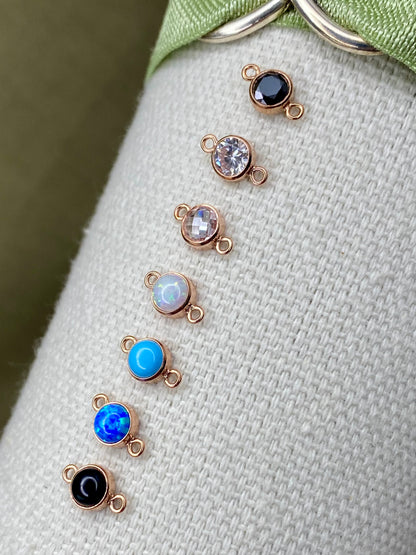 4mm Rose Gold Filled CZ Connector - 3 Pack/7 Pack - S14